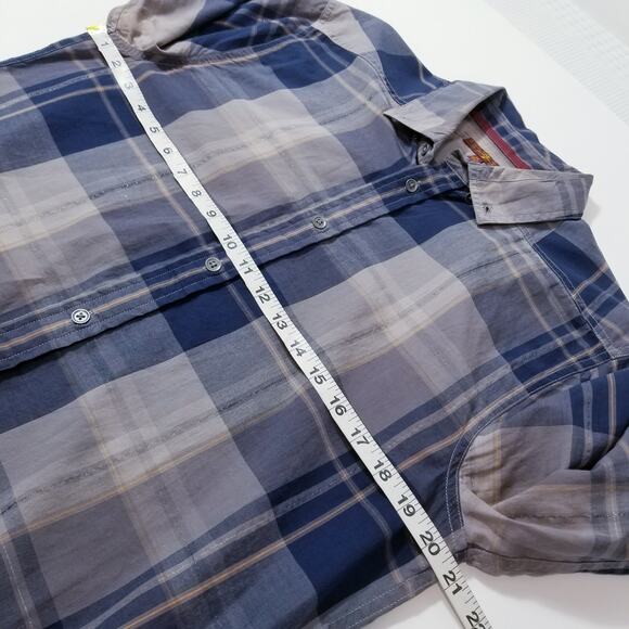 7 For All Mankind Plaid Metallic Button Front Shirts - Picture 5 of 12